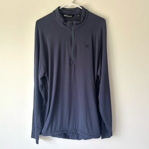 Travis Matthew Navy Blue Upgraded Quarter Zip Pullover Fleece Lining Athleisure